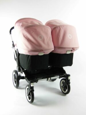 Bugaboo® donkey twin kinderwagen - alu/black/soft pink