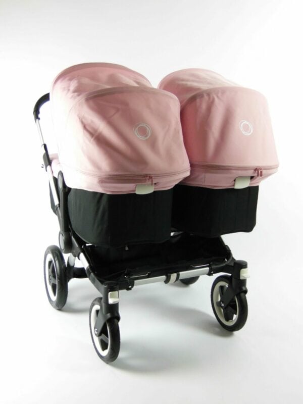 Bugaboo® donkey twin kinderwagen - alu/black/soft pink