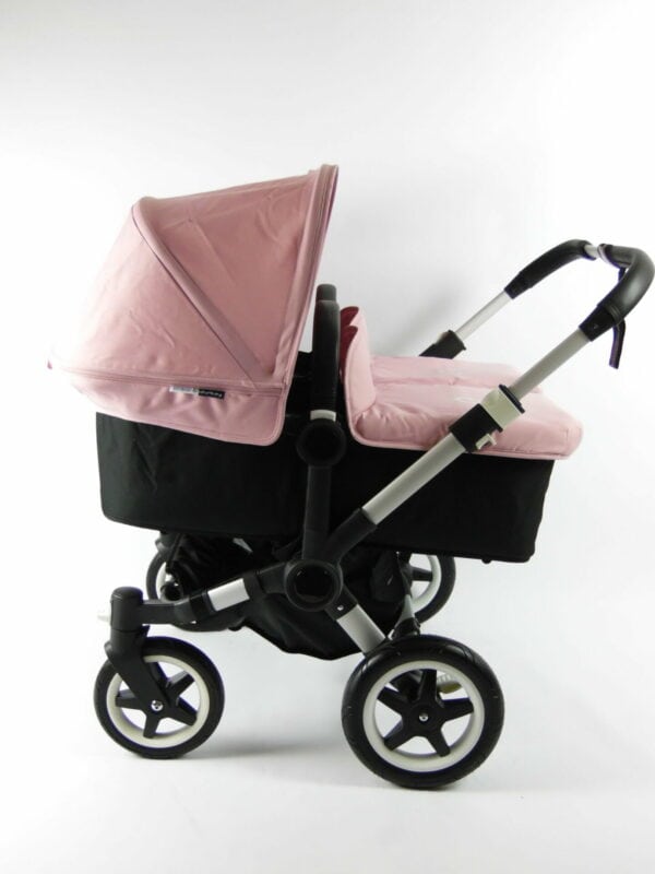 Bugaboo® donkey twin kinderwagen - alu/black/soft pink